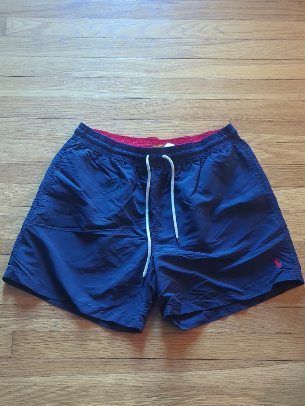 Polo by Ralph Lauren Navy Swim Trunks with Red Accents - Picture 7 of 10